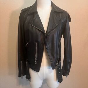 All Saints Black Leather Biker Jacket